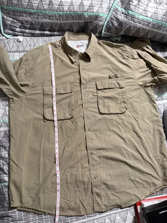 Wrangler Pro Gear Men's Khaki Lightweight Vented Fishing Shirt Jacket - Size XXL - Picture 7 of 7